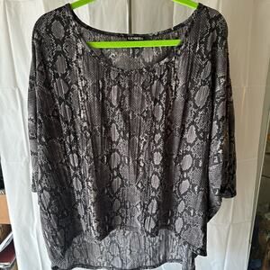 Express Oversized Python Print Blouse
